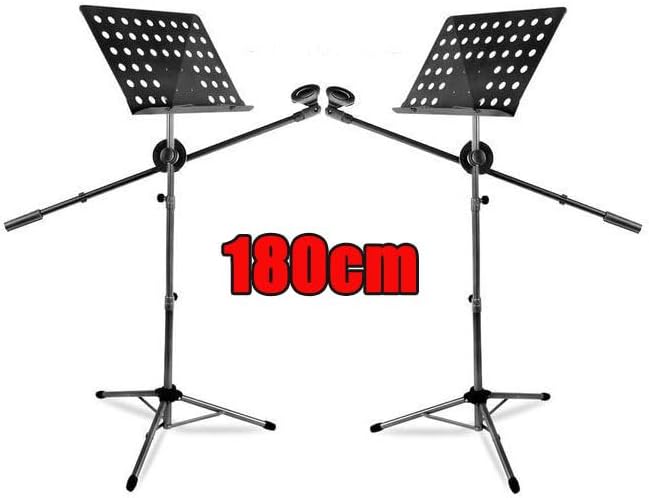 譜面台(スチール製) 高さ&角度調節可能 マットブラック 演奏会 収納袋付 2個 譜面台(スチール製) 高さ&角度調節マットブラック 演奏会 マイクスタンド付